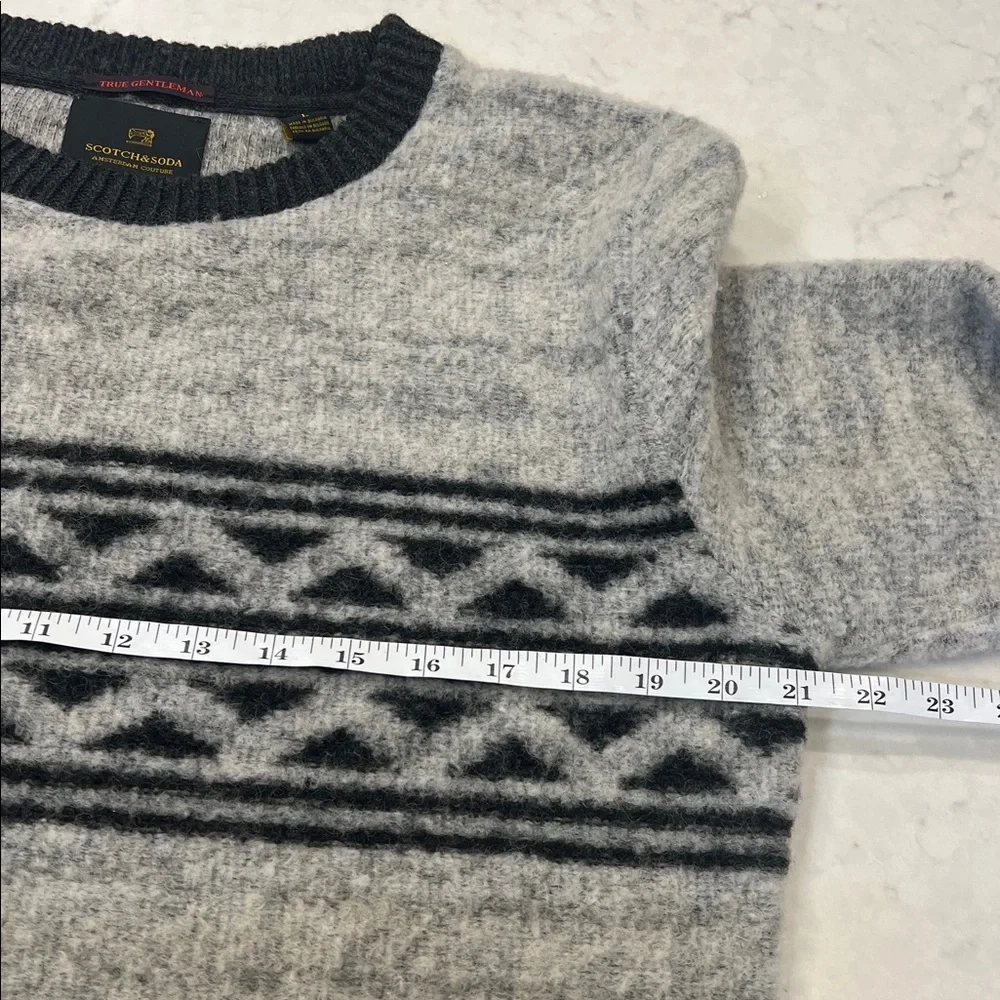 Scotch & Soda Gentleman Gray Nordic Crewneck‎ Wool Knit Sweater Couture Large